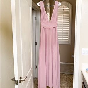 Low cut mauve maxi dress